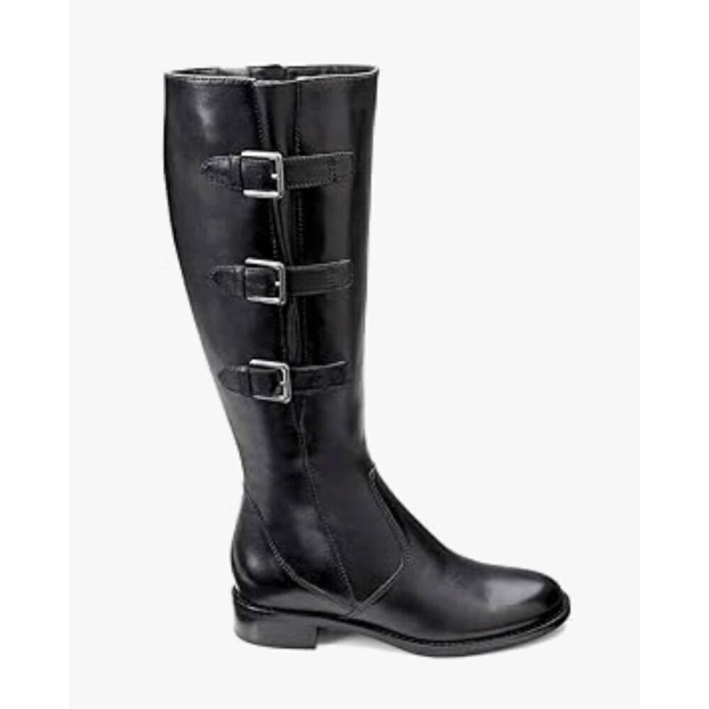 ECCO Hobart Tall Black Leather Riding Boot Size 38
